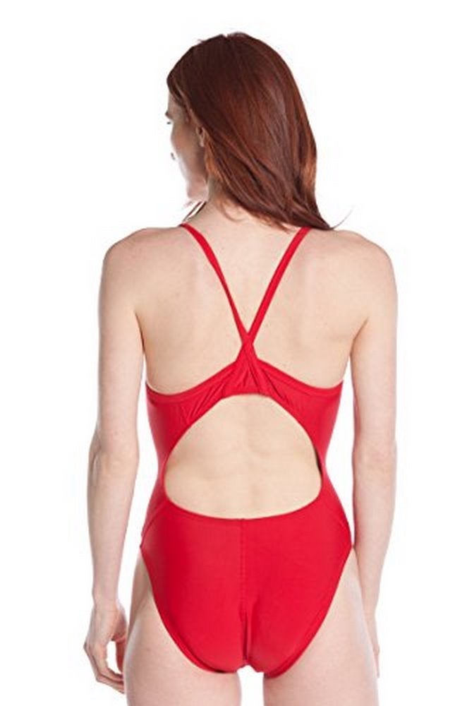 LIFEGUARD Officially Licensed Swimsuit for Women & Ladies, One Piece Swimming Suit, Elastic Comfort Straps. Red - Image 2